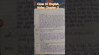class 10 English Notes Chapter 3 👌👌👌👌🛌🛌