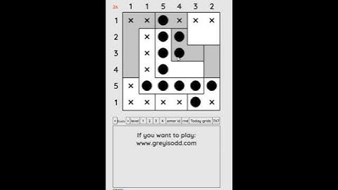 Grey is Odd - Today grids. Solution level 1 6X6 dated 05-09-2024 #logicpuzzles #logicgames  #games
