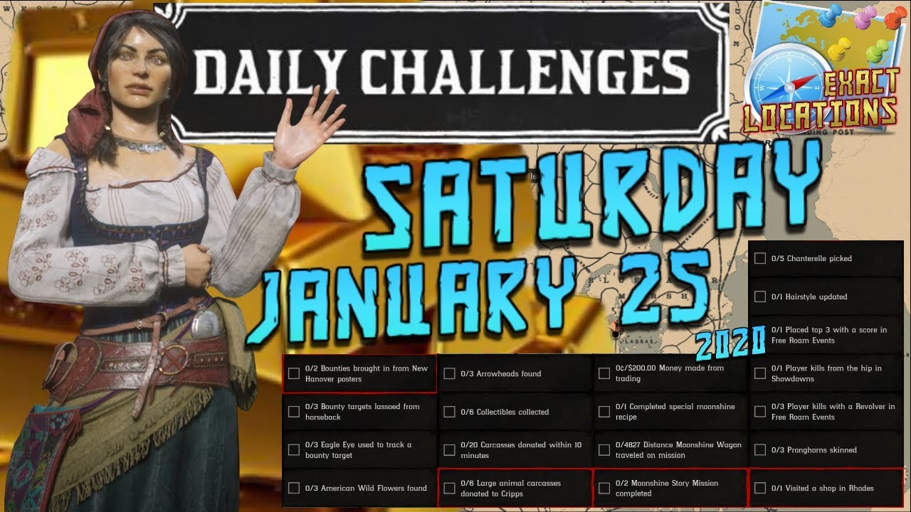 Daily Challenges Madam Nazar Chanterelle Pronghorn Locations RDR2 Red