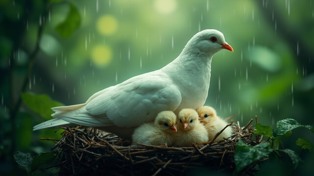 Shelter in the Rain | Gentle Piano, Rainfall & Birds for Inner Peace 🌧️🕊️🐥