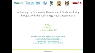 Achieving the Sustainable Development Goals:exploring linkages with the Technology Needs Assessments