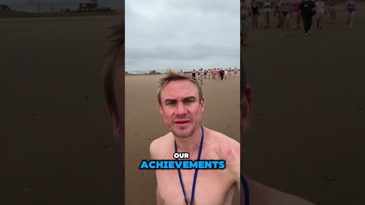 “Day 130 Cold Water Dip 🌊 Embrace the Moment, Practice Gratitude, and Live Fully!”