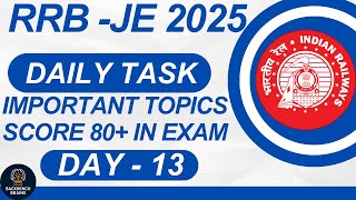 Important topics | Crack RRB JE 2025  in 1st Attempt 💪 | Day 13 | Daily Target| Score 80+ Marks