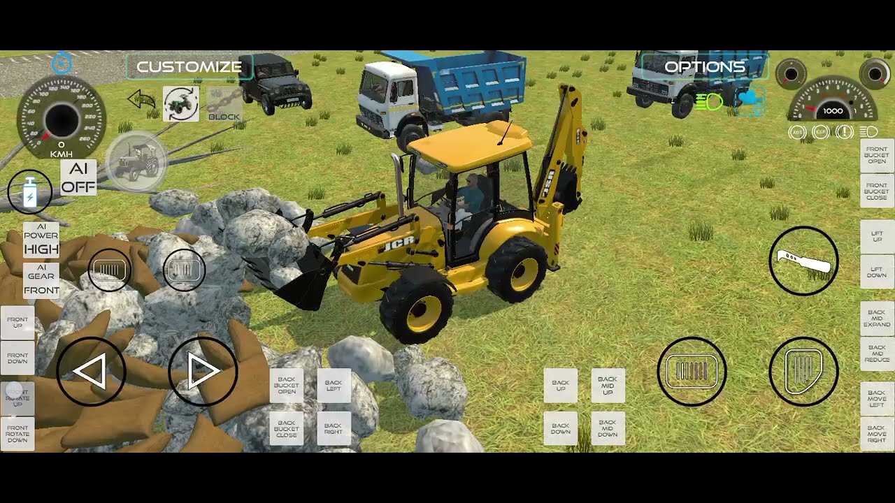 JCB or 2 truck 🚧 JCB se pathar bhara Gaya Mahendra Thar 🖤