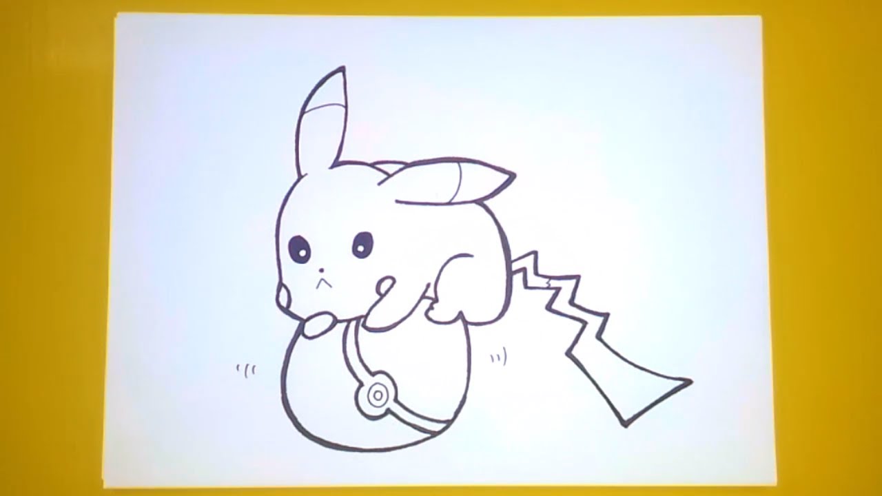 Como desenhar o Pikachu - Passo a passo, esboço. 