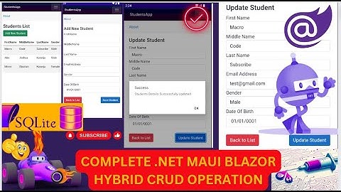 .NET 8.0 COMPLETE CRUD OPERATION IN .NET MAUI BLAZOR HYBRID APP USING SQLITE||,MVVM DATA BINDING💥🚀
