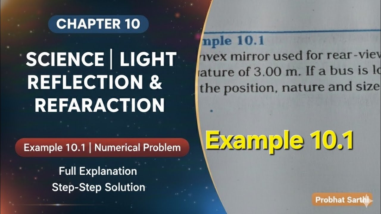 Refelction Example Science Example 10.1 Science Class 10,Light reflection and refraction,Numerical ...