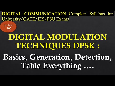 DPSK: Basics, Generation, Detection and Table | Digital Communication | R K Classes | Lec 105