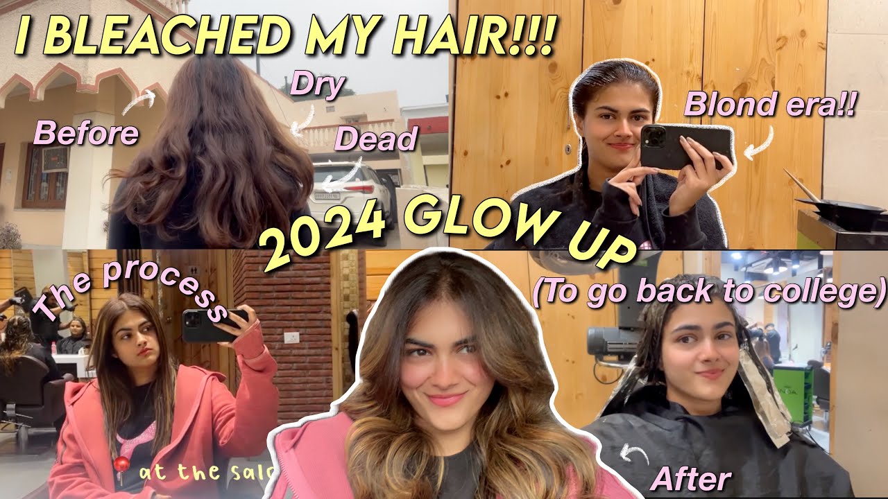 2024 GLOW UP (I BLEACHED MY HAIR!!! ) | hair makeover to go back to ...