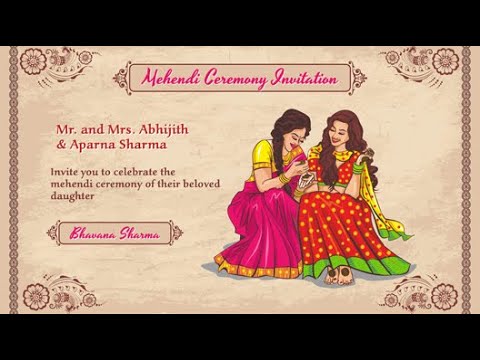 Mehendi Ceremony Invitation Video For Whatsapp Mehendi E Card Invitation Inviter Com Youtube