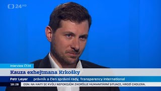 Interview ČT24 s Petrem Leyerem - Kauza exhejtmana Krkošky a korupce ve zdravotnictví