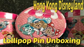 Hong kong disneyland lollipop mystery pin unboxing