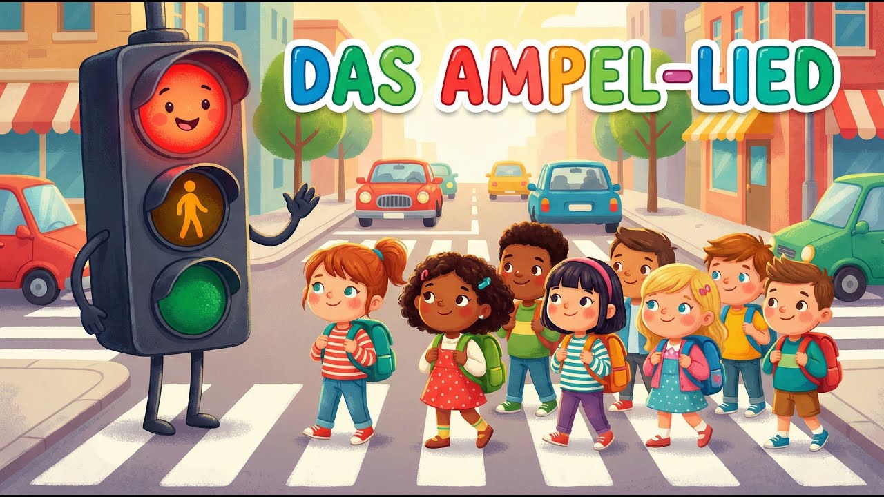Das Ampel-Lied 🚦 Rot heißt Stopp, Grün heißt Gehen | Kinderlieder zum Mitsingen