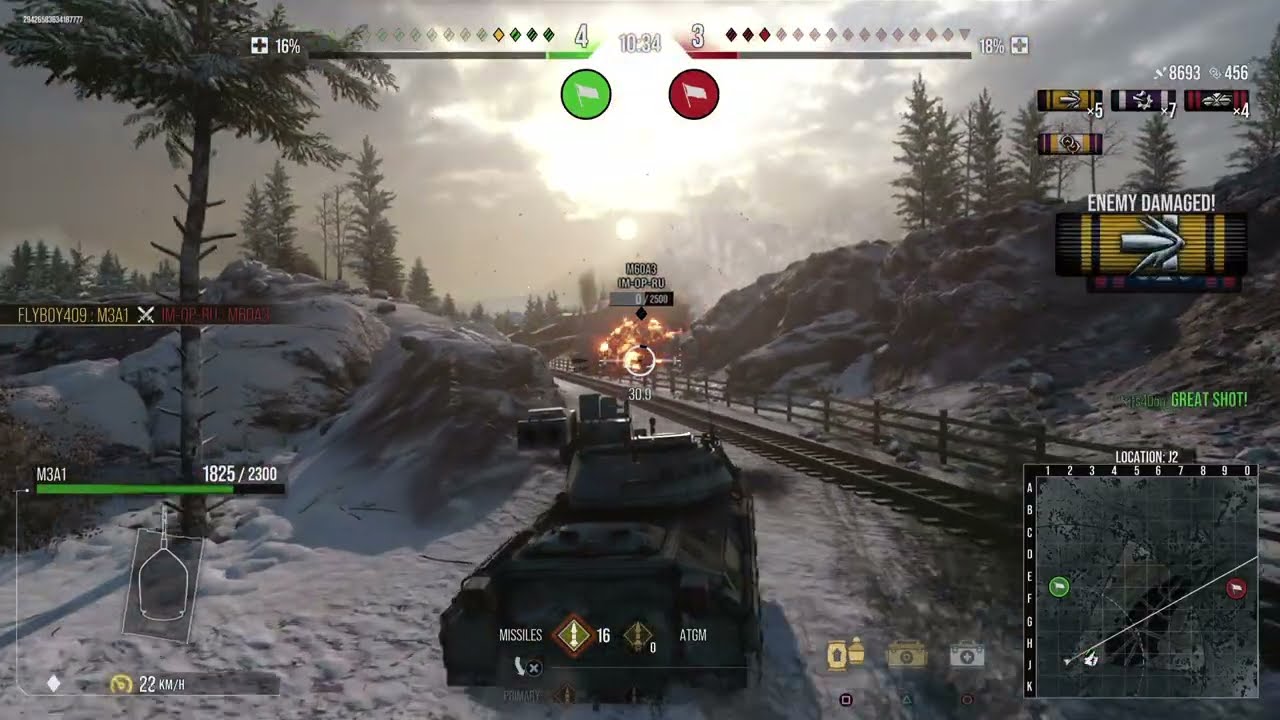 World of Tanks Co-op - M3A1 Bradley - The Ardennes Polar Express - 7 kills 13k damage