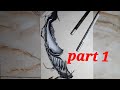 How make Venom and man skech with charcol  part 1