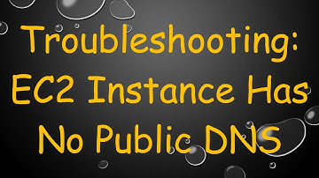 Troubleshooting: EC2 Instance Has No Public DNS