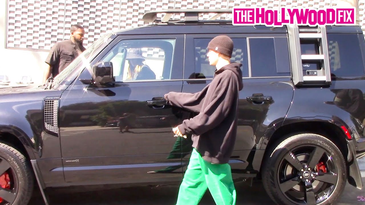 Justin & Hailey Bieber Show Off Their New Land Rover Defender On A Lunch Date At SoHo House In WeHo