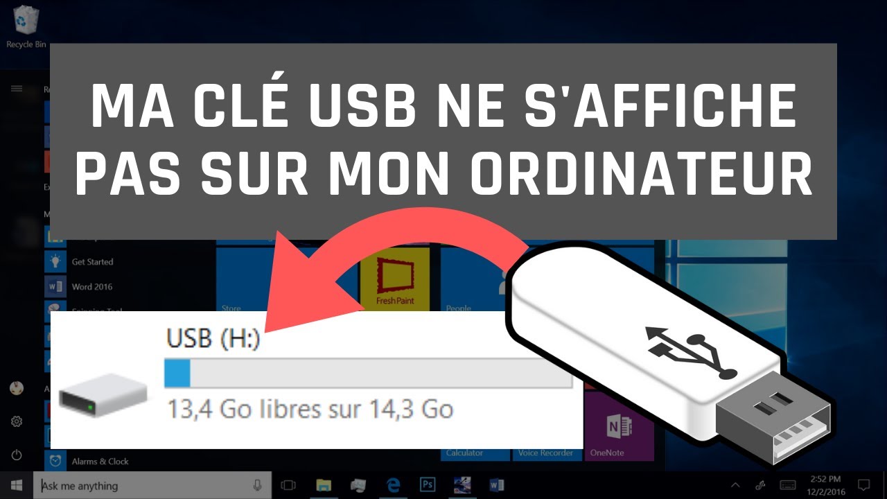 Ma clé USB détecté mais ne s'affiche pas sur mon ordinateur Windows 10/8/7  [Résolu] - YouTube