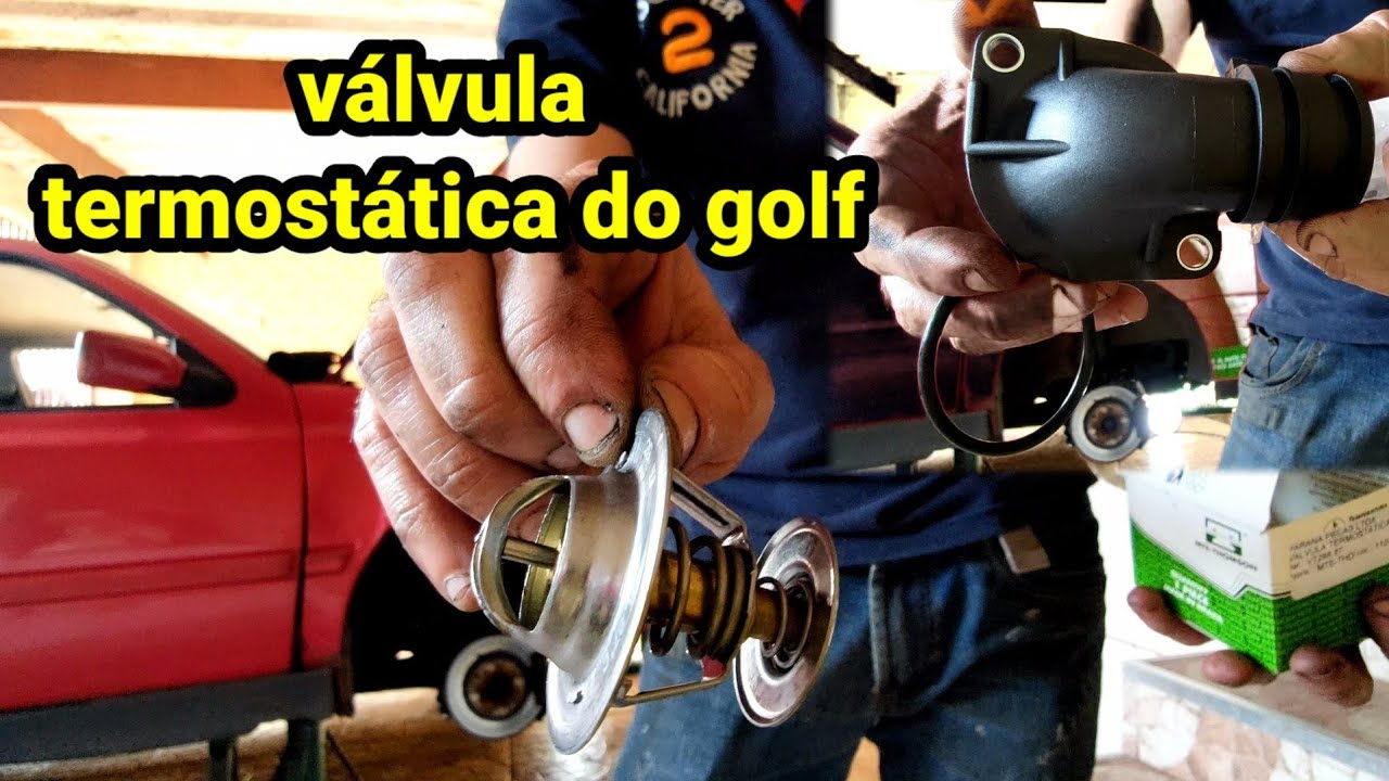 como trocar a válvula termostática do golf GL VW 1996 1.8