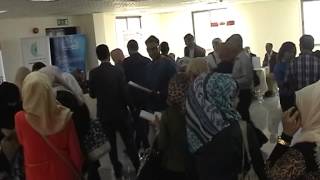 During The Job Fair, Graduates Are Excited To Start Their Interviews