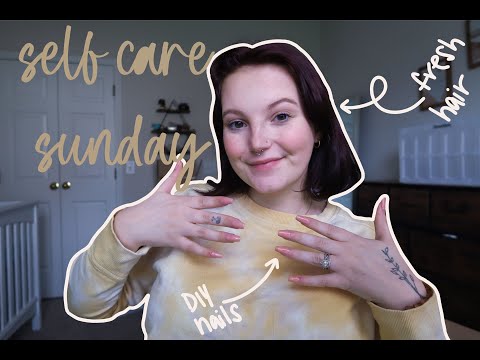 SELF CARE SUNDAY | glow up at home: new hair & diy dip nails