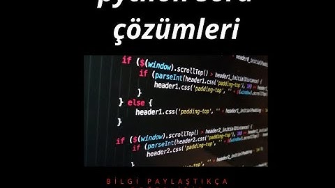 python soru çözümleri