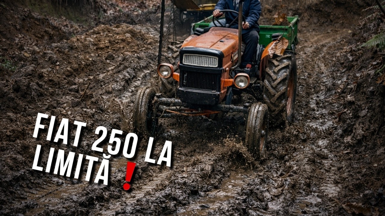 Dezastru pe șantier! Conductă spartă la buldo + FIAT 250 împins la pantă 😳