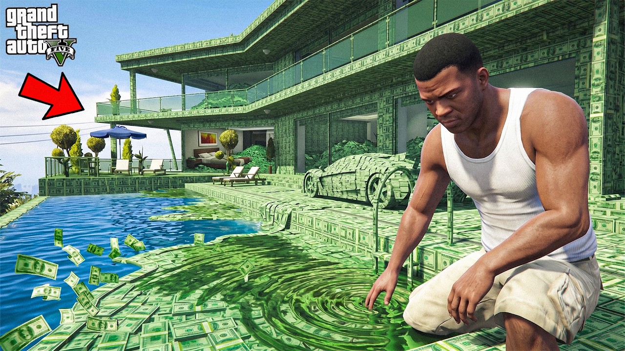 Franklin Touch Anything Turns Into Money ! (GTA 5 Mods)