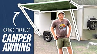 Homemade Retractable Awning, Cargo Camper Conversion Trailer