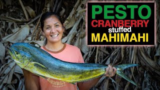Pesto Cranberry Stuffed Fish Kimi Werner BEST Recipe  MahiMahi  Maui Hawai’i