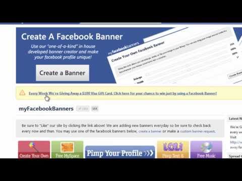 How To Make A Custom Facebook Banner With Myfbbanners Com Youtube