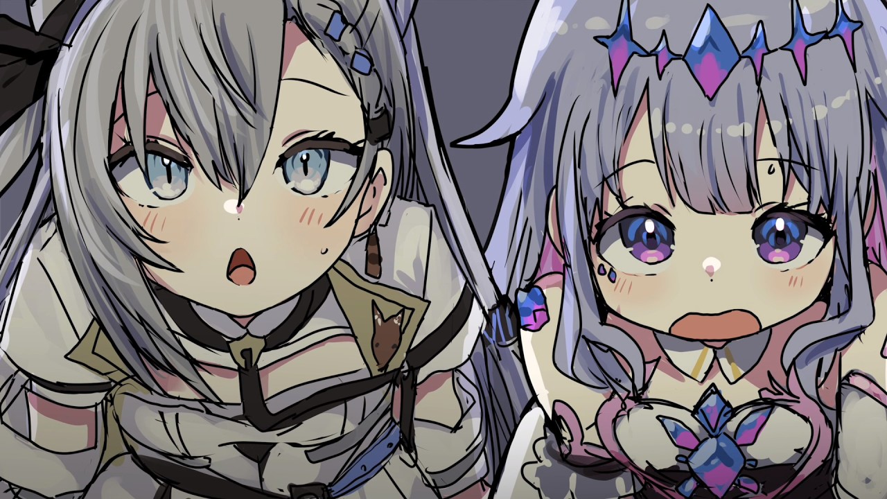 【手描き】みこちに誘われすいせい先輩のお家を訪れたビブーとゼータ【ホロライブ/古石ビジュー/星街すいせい/切り抜き】