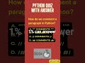 Can You Solve This Python Quiz? 🤔 | Try Now #shorts