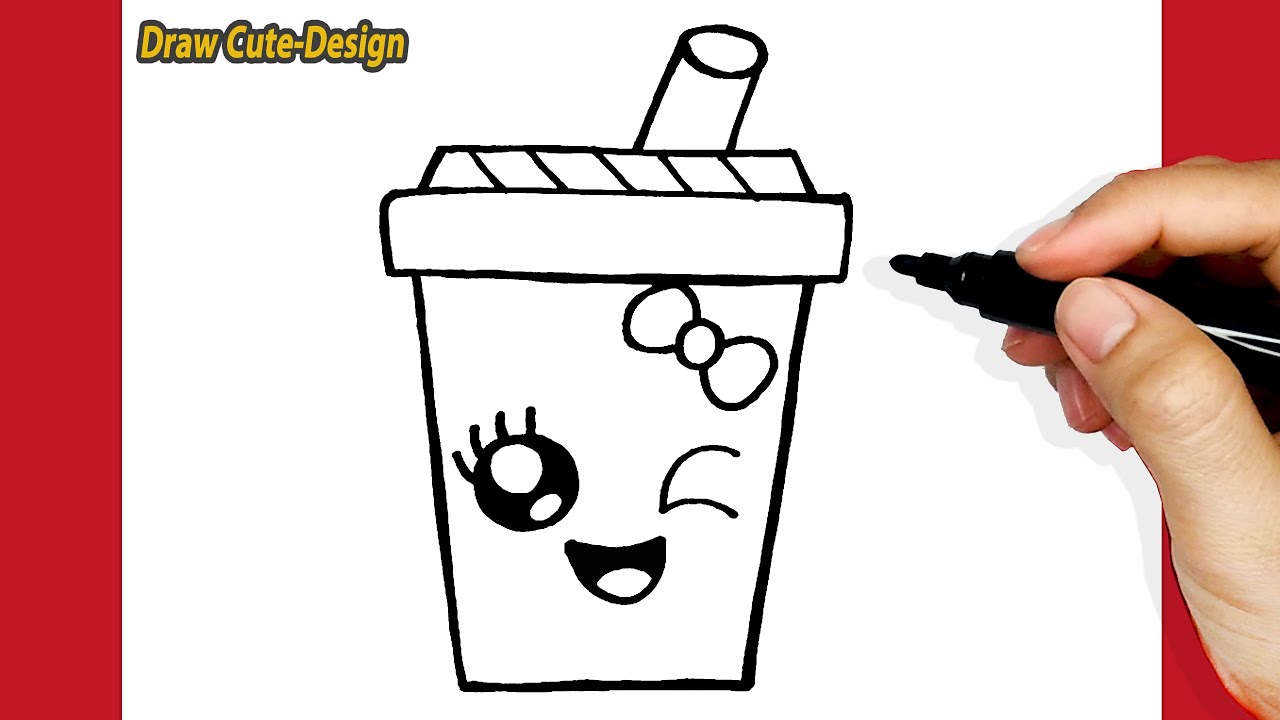 HOW TO DRAW A CUTE DRINK, STEP BY STEP,SIMPLE EASY AND KAWALL, DRAW ...