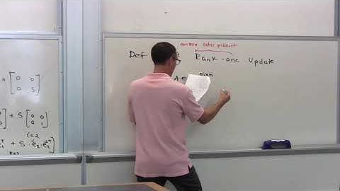 Applied Linear Algebra, Lesson 9, Video 11: Definition of Rank one Update