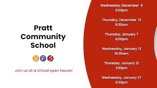 Join us!  Pratt Community School  Virtual Tour