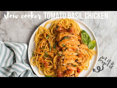 Slow Cooker Tomato Basil Chicken Breasts | The Recipe Rebel