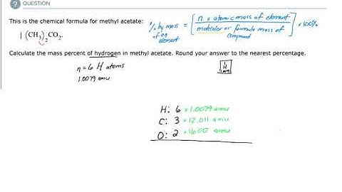 ALEKS - Finding mass percent from chemical formulae (Example 1)