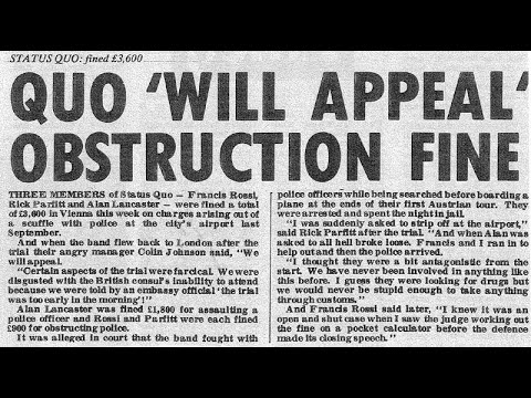 Rick Parfitt Status Quo interview -  Status Quo arrested in Austria