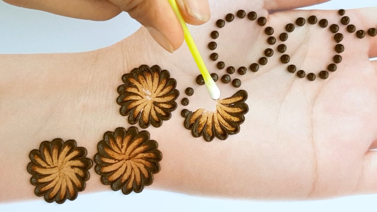 New stylish Cotton bud mehndi design Latest Easy & Simple Mehendi