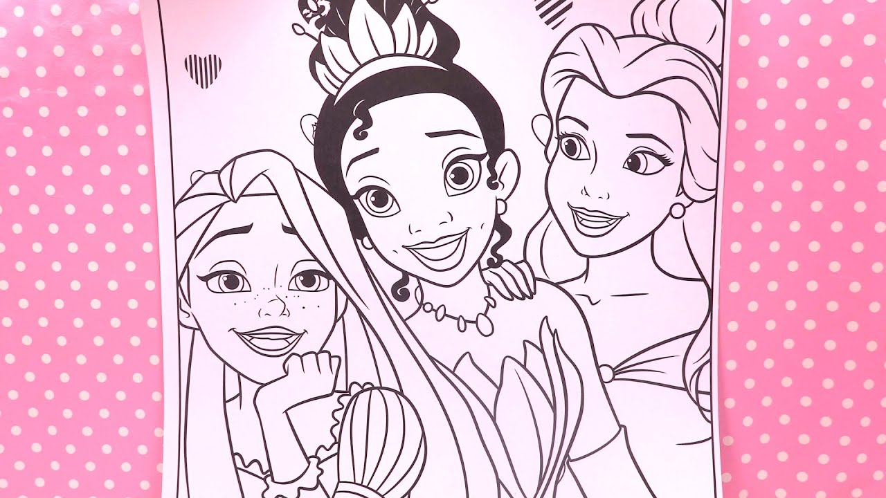 Princesse Disney Raiponce, Tiana, Belle Coloriage 