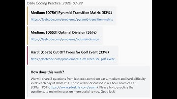 Daily Coding Practice (Questions: 2020 07 28, Session: 2020 07 29)