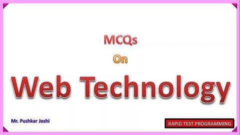 Web Technology || Part 1 || Rapid Test Programming || Joshi Pushkar D.