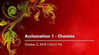 Acclamation 1 - Chantée
