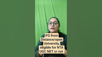 PG from Distance/open University, eligible for NTA UGC NET or not / by Dr. Barkha Gupta