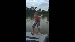 Boy does backflip from boat and bumps his head