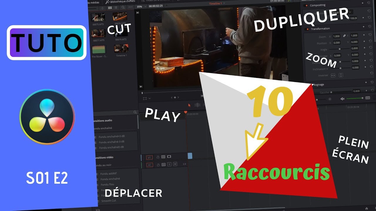 10 Raccourcis sur DaVinci Resolve monter une vidéo ?) TUTOS S01 E2 AUGUST!N YouTube