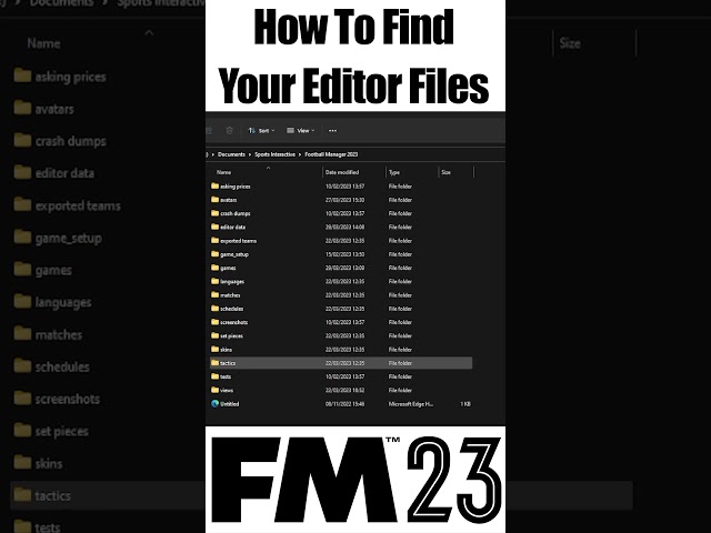 Find Your EDITOR FILES | How To FM23 #shorts class=