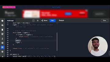 Check Palindrome in a Vector using Iterators in C++