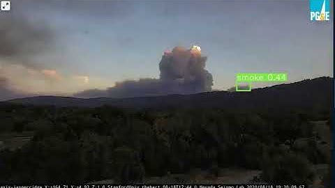 RoboticsCats AI Smoke Detection: wildfire smoke at #SantaCruz mountains!